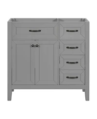 Sillysis 36 Inch Modern Bathroom Vanity Base without Top Sink, Solid Wood and Mdf Cabinet with Drawers, Freestanding Storage for Small Spaces.