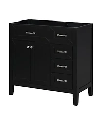 Sillysis 36 Inch Modern Bathroom Vanity Base without Top Sink, Solid Wood and Mdf Cabinet with Drawers, Freestanding Storage for Small Spaces.