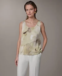 Donna Karan New York Women's Printed Scoop Neck Top
