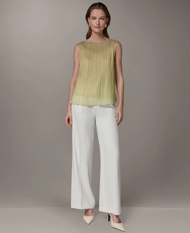 Donna Karan New York Women's Pleated Boat Neck Top