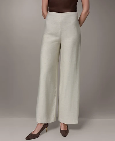 Donna Karan New York Women's Mid-Rise Wide-Leg Pants