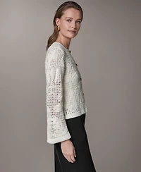 Donna Karan New York Women's Crochet Button-Front Jacket