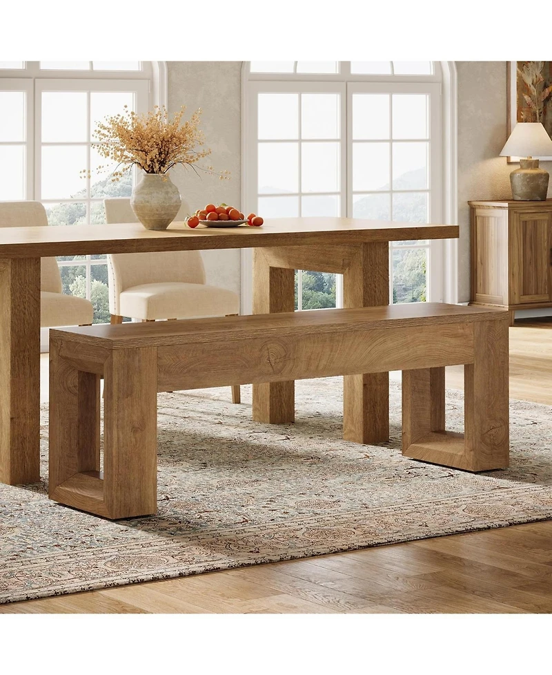 Tribesigns Dining Bench, Farmhouse Wooden Shoe Bench for Entryway, Dining Room, Living Room, End of Bed