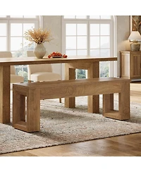 Tribesigns Dining Bench, Farmhouse Wooden Shoe Bench for Entryway, Dining Room, Living Room, End of Bed