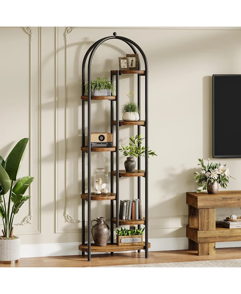 Tribesigns Arch Plant Stand Indoor, 71" Tall Corner Plant Shelf, 8-Tier Plants Stand with Metal Support Frame