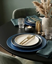 American Atelier Royal Blue Beaded Charger Plate 13"