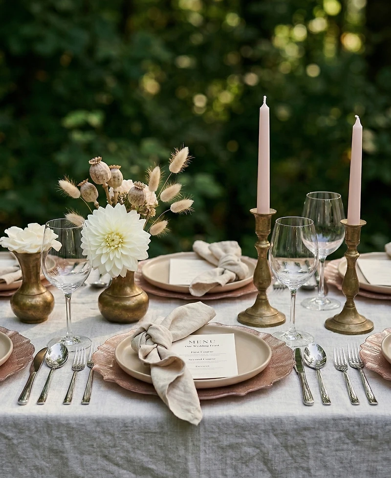 American Atelier Ice Queen Blush Charger Plates, Set of 4