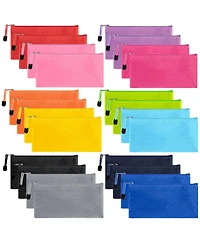 Gnuadz 24pcs Pencil Pouch Bulk Zipper Pouches Case Waterproof Bags Office Travel Stationery