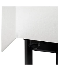 Possini Euro Design Modena Modern Wall Light Sconces Set of 2 Hardwire 9 1/2" Fixture Silvery Faux Silk Shade for Bedroom Reading Living Room