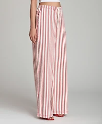 Avec Les Filles Women's Mid-Rise Striped Drawstring Pants
