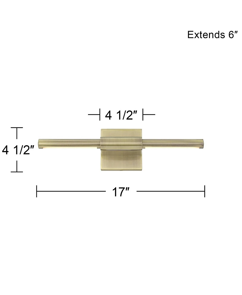 Possini Euro Design Anthony 17" High Modern Picture Wall Lamp Light Fixture Mount Living Room Indoor Led Antique Brass
