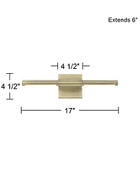 Possini Euro Design Anthony 17" High Modern Picture Wall Lamp Light Fixture Mount Living Room Indoor Led Antique Brass