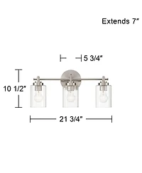 Possini Euro Design Elizabeth 21 3/4" High 3 Light Bathroom Vanity Wall Lamp Light Fixture Mount Hardwired Brushed Nickel