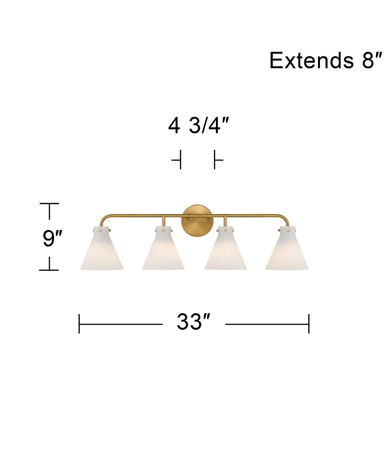 Possini Euro Design Possini Euro Cielo 33" Wide Warm Brass 4-Light Bath Light