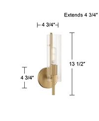 Possini Euro Design Possini Euro Taurus 13 1/2" High Brushed Champagne Wall Sconce