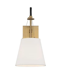 Possini Euro Design Crysta 16 3/4" High Modern Wall Sconce Light Lamp Fixture Mount Set of 2 Bedroom Hardwired Warm Brass