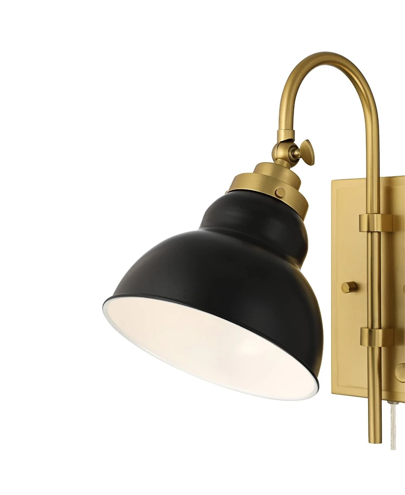 Possini Euro Design Possini Euro Lilith 13 1/2" High Antique Brass Plug-In Wall Light