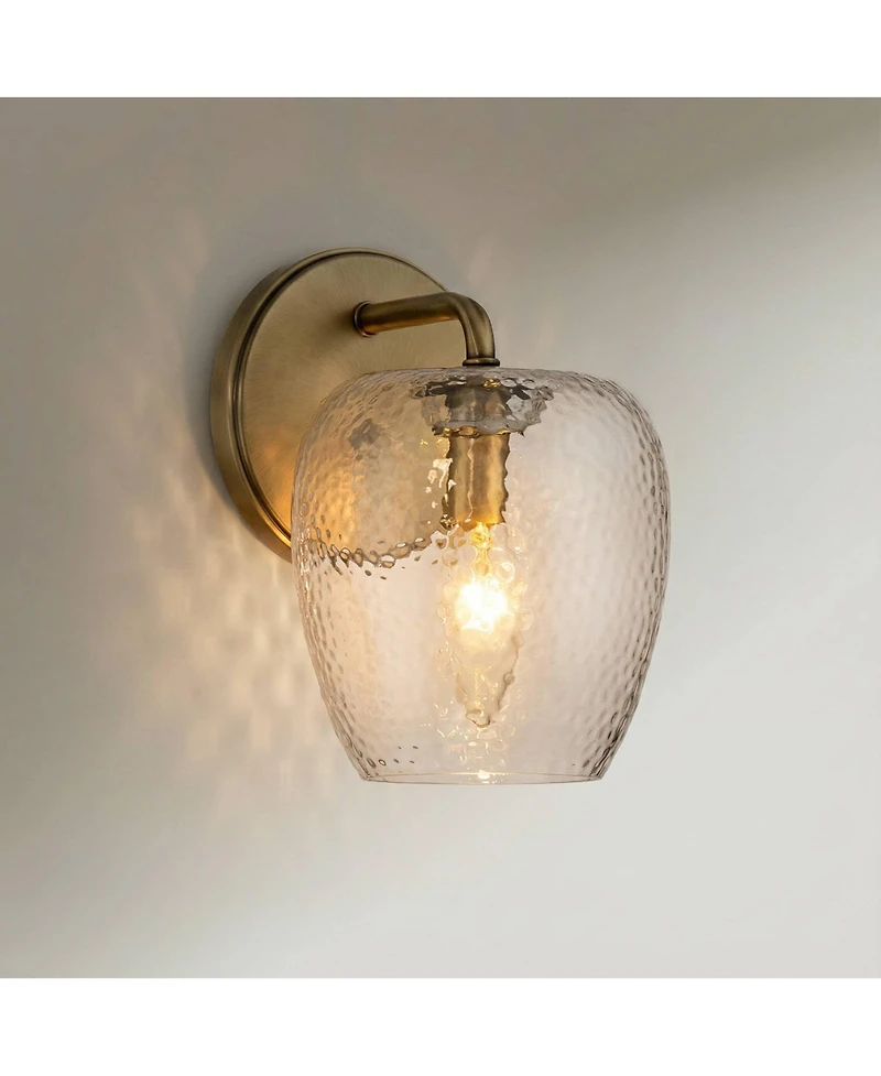 Possini Euro Design Possini Euro Mabel 8" High Aged Brass Water Glass Wall Sconce