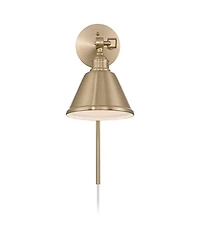 Possini Euro Design Possini Euro Georgianna 19 3/4" High Satin Brass Plug-In Wall Lamp