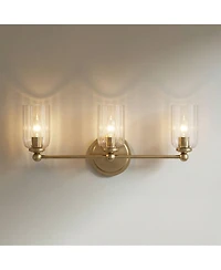Possini Euro Design Possini Euro Oliver 21 3/4"W Satin Brass and Glass 3-Light Bath Light