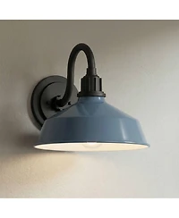 Franklin Iron Works Franklin Iron Arnett 10 1/2" High Denim Blue Outdoor Barn Wall Light