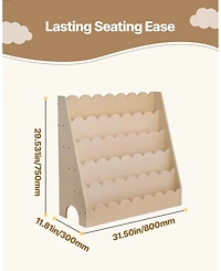 Sugift Montessori Bookshelf, 5-Tier Scalloped Kids Bookcase, Front Facing for Kids Room