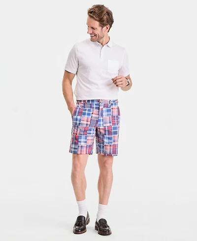 Club Room Men's Regular-Fit Madras Plaid Patchwork 9" Shorts, Exclusively at Macy's - Piece Block Yd