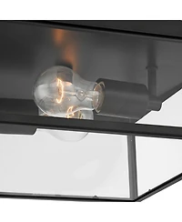 John Timberland Modern Outdoor Ceiling Light Fixture Matte 12" Clear Glass Panels Square Exterior House Porch Patio Outside