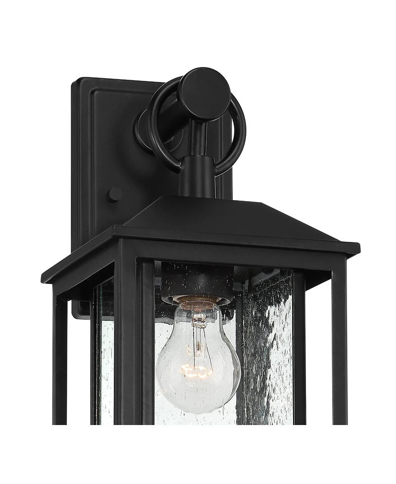 John Timberland Franklin Iron Works Califa Mission Outdoor Wall Light Fixture Metal 15 1/4" Clear Seedy Glass