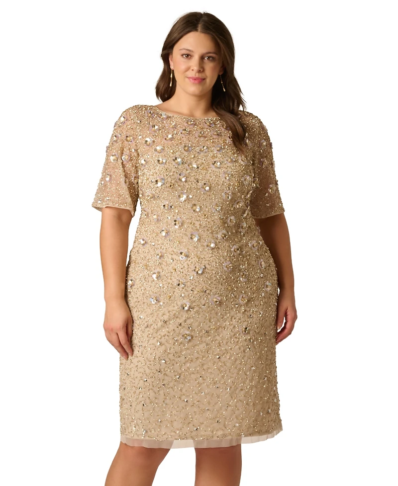 Adrianna Papell Plus Embellished Sheath Dress