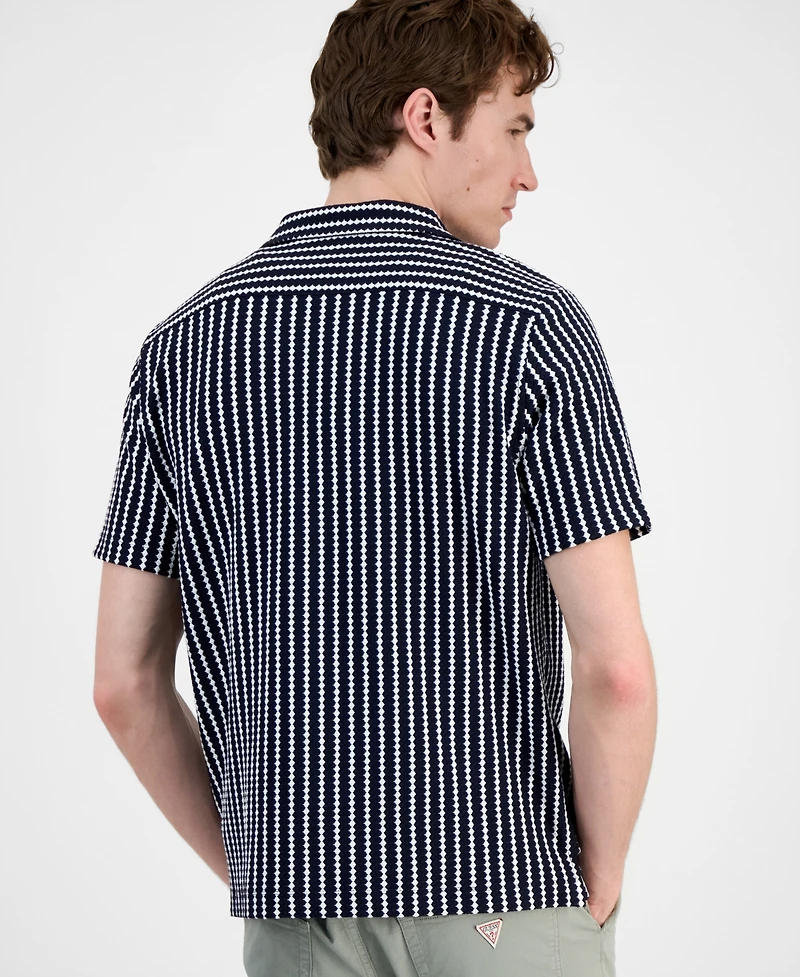Guess Men's Rafa Jacquard Knit Short-Sleeve Shirt