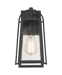 Possini Euro Design Woodley 13" High Modern Outdoor Wall Light Fixture Mount Porch House Set of 2 Aluminum Glass Shade