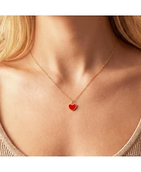 The Lovery Mini Red Single Heart Necklace 14K Gold