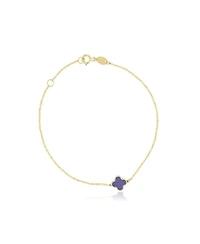 The Lovery Mini Amethyst Single Clover Bracelet 14K Gold