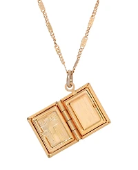 Symbols of Faith 14K Gold Dipped Baby Cross Locket Necklace