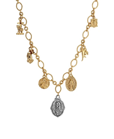 Symbols of Faith Gold-Tone Multi Charm Faith 16" Necklace