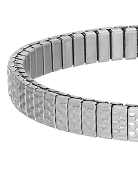 Symbols of Faith Silver Tone Oval Miraculous Medal Charm Pearl Red Bead Stretch Bracelet