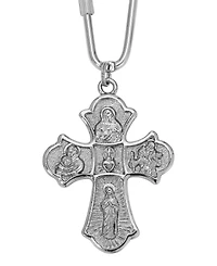 Symbols of Faith Silver Tone Botonee Cross Key Chain