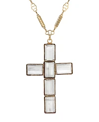 Symbols of Faith Gold Dipped Crystal Cross Necklace