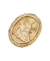 Symbols of Faith Gold Tone Jesus Mary Oval Pin