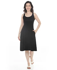 White Mark Women's Twist Front Built Skirt Maxi Dress