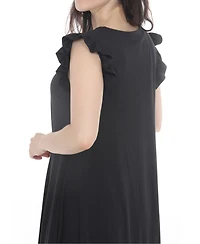 White Mark Women's Button-Front Tiered Swing Dress