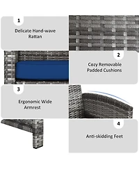 Gymax 8PCS Patio Outdoor Rattan Conversation Furniture Set