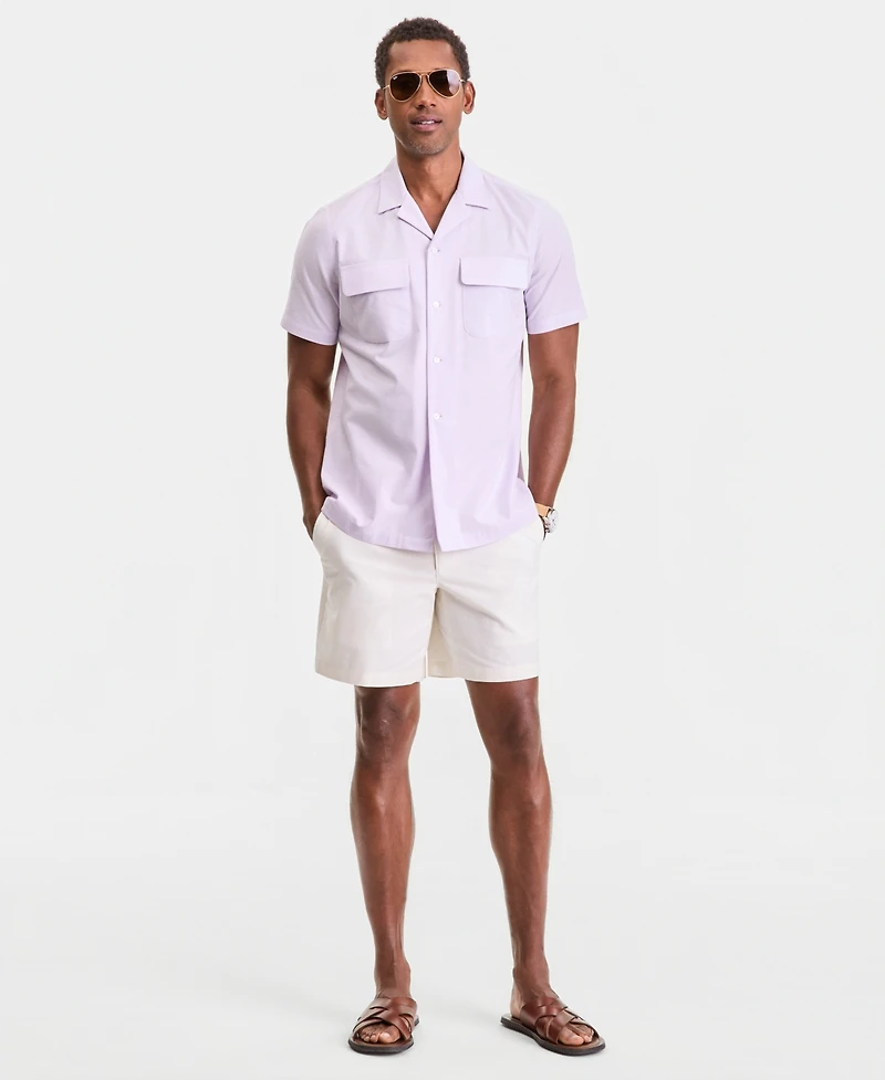 Club Room Men's Double Pocket Oxford Short-Sleeve Shirt, Macy's Exclusive