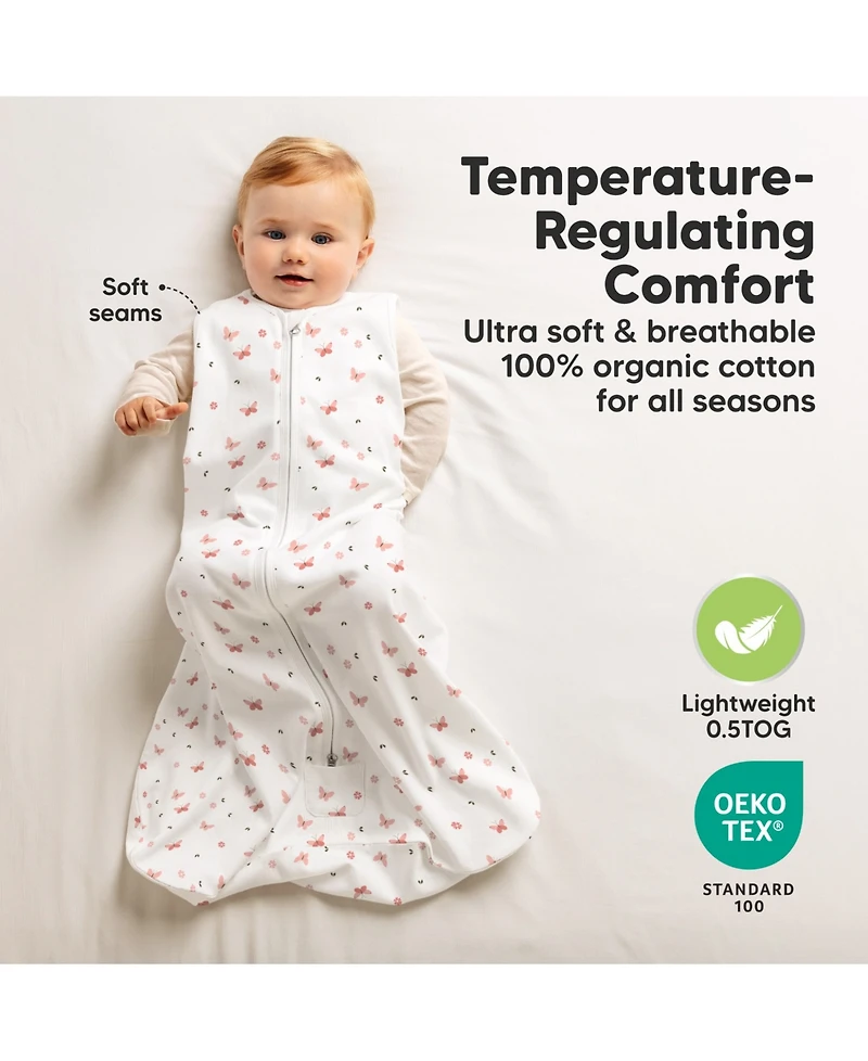 KeaBabies 2-Pack Snooze Baby Sleep Sacks, Cotton Wearable Blanket, Soft Toddler Sleeping Bag