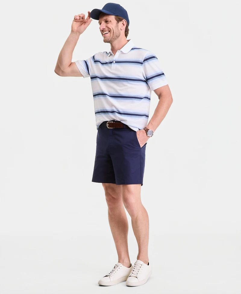 Club Room Men's Team Stripe Pique Polo Shirt, Exclusively at Macy's
