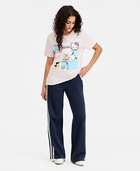 Love Tribe Juniors' Hello Kitty Grid Crewneck Tee