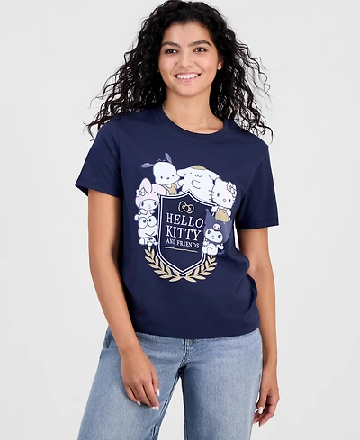 Love Tribe Juniors' Hello Kitty and Friends Crewneck Tee