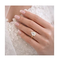 Dloria 2 ct. Pear-Cut Moissanite VVS1 Ring Gold Vermeil or Sterling Silver Isabella