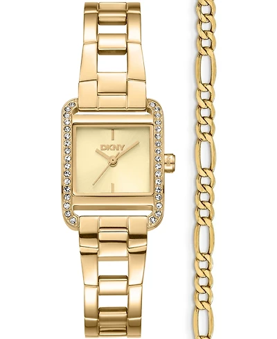 Dkny Women's Mini Quartz Gold-Tone Stainless Steel Bracelet Watch 23mm and Gift Set